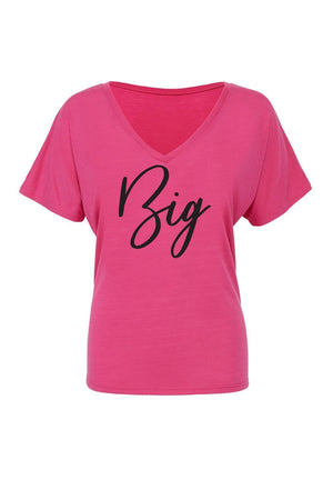 Big Little Handwriting Shirt - Bella Slouchy V-Neck Short Sleeve, Ladies, Sunny and Southern, - Sunny and Southern,