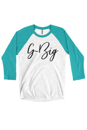 Big Little Handwriting Shirt - Next Level Unisex Triblend 3/4-Sleeve Raglan, Ladies, Sunny and Southern, - Sunny and Southern,