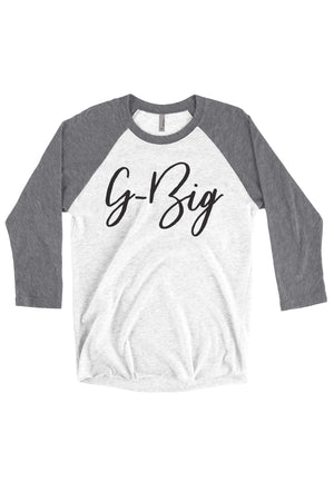 Big Little Handwriting Shirt - Next Level Unisex Triblend 3/4-Sleeve Raglan, Ladies, Sunny and Southern, - Sunny and Southern,