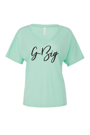 Big Little Handwriting Shirt - Bella Slouchy V-Neck Short Sleeve, Ladies, Sunny and Southern, - Sunny and Southern,