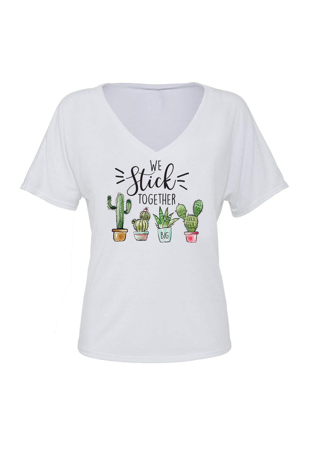 Big Little We Stick Together Shirt - Bella Slouchy V-Neck Short Sleeve, Ladies, Sunny and Southern, - Sunny and Southern,