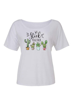 Big Little We Stick Together Shirt - Bella Slouchy Scoop Neck Short Sleeve, Ladies, Sunny and Southern, - Sunny and Southern,