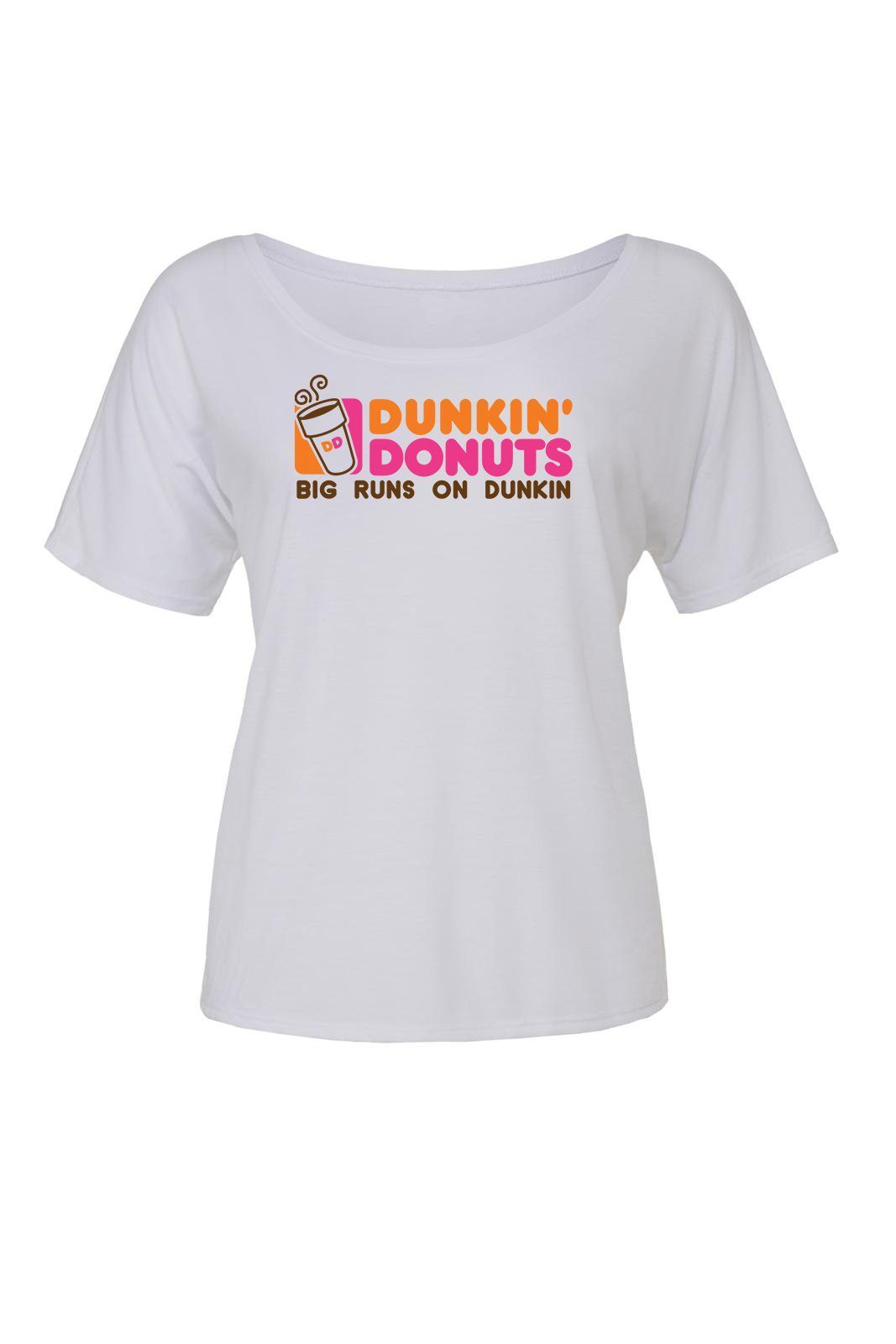 Big Little Runs on Dunkin Shirt - Bella Slouchy Scoop Neck Short Sleeve, Ladies, Sunny and Southern, - Sunny and Southern,