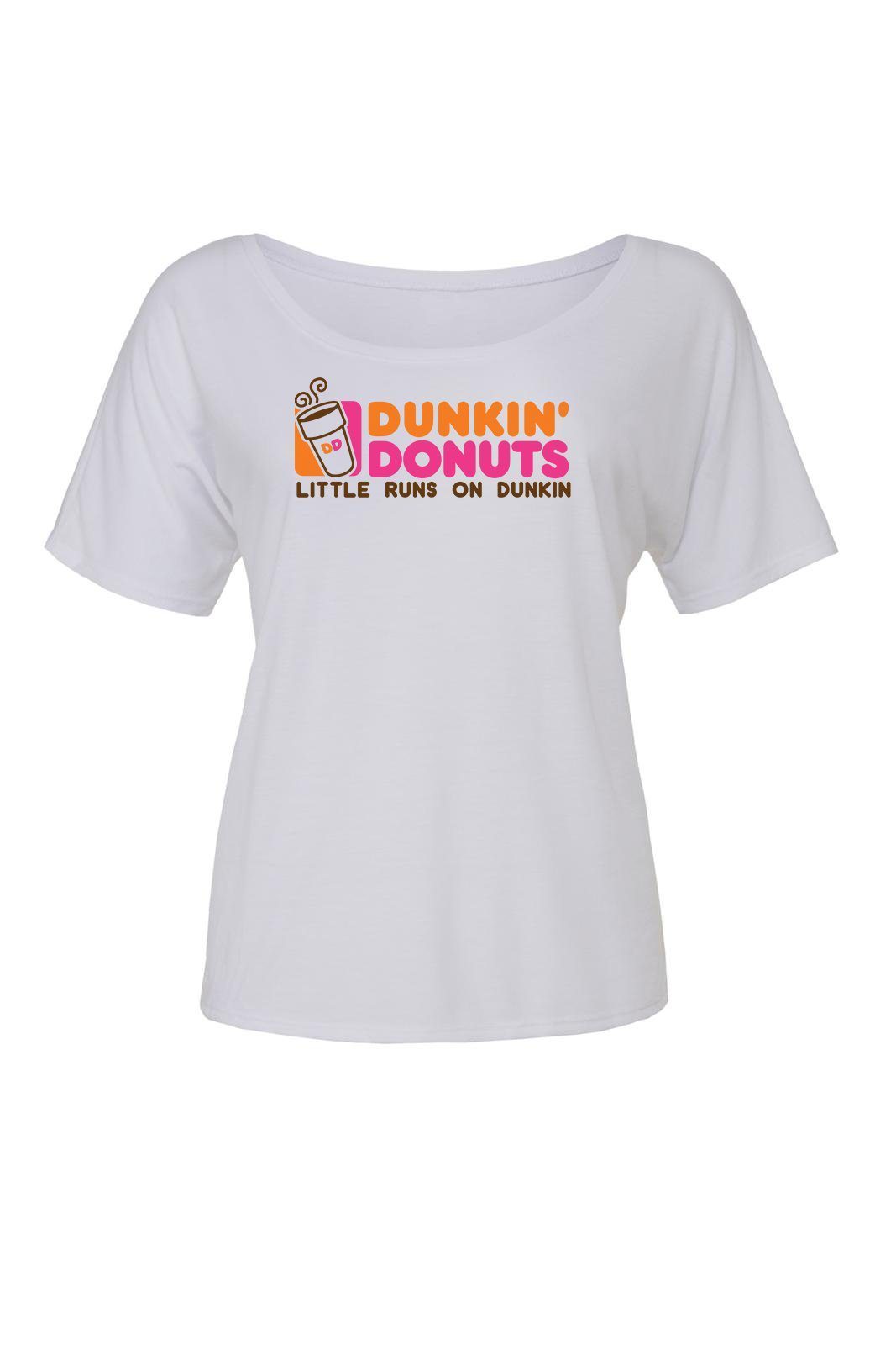 Big Little Runs on Dunkin Shirt - Bella Slouchy Scoop Neck Short Sleeve, Ladies, Sunny and Southern, - Sunny and Southern,