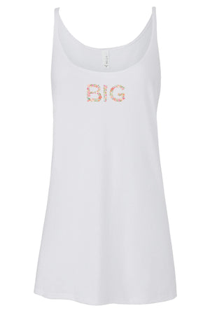 Big Little Floral Letters Tank - Bella Slouchy, Ladies, Sunny and Southern, - Sunny and Southern,