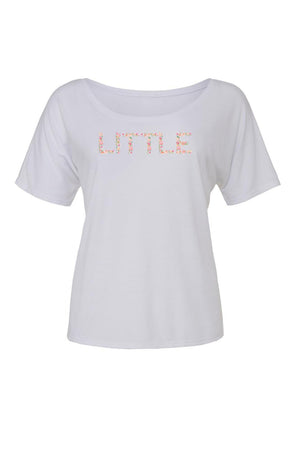 Big Little Floral Letters Shirt - Bella Slouchy Scoop Neck Short Sleeve, Ladies, Sunny and Southern, - Sunny and Southern,