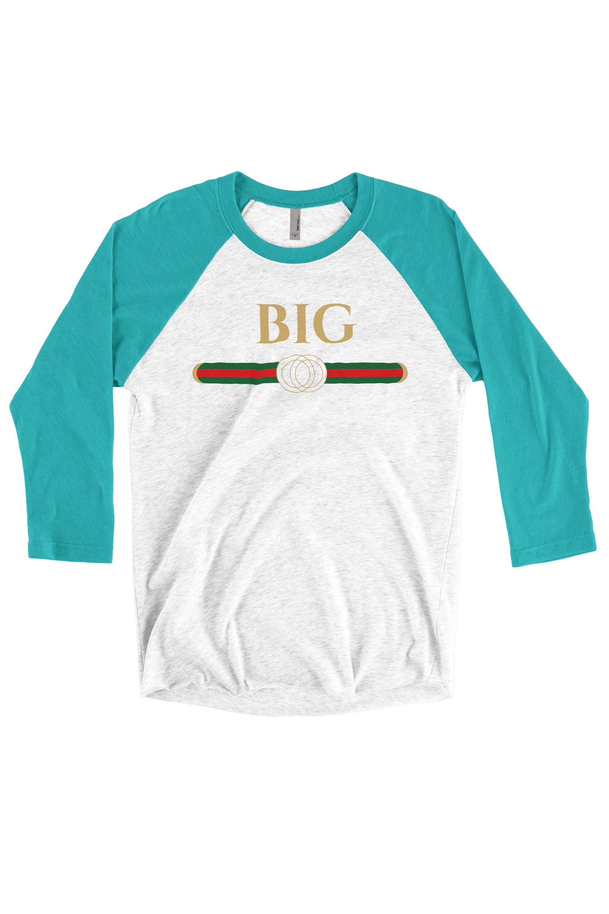 Big Little Designer Shirt - Next Level Unisex Triblend 3/4-Sleeve Raglan, Ladies, Sunny and Southern, - Sunny and Southern,