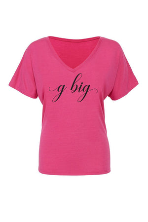 Big Little Elegant Shirt - Bella Slouchy V-Neck Short Sleeve