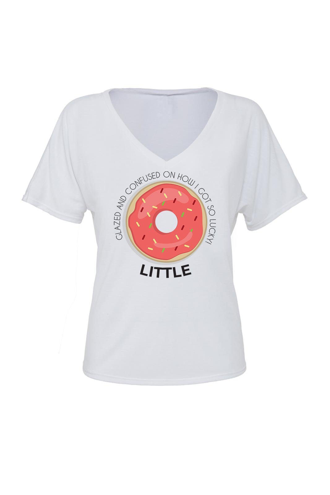 Big Little Donut Shirt - Bella Slouchy V-Neck Short Sleeve, Ladies, Sunny and Southern, - Sunny and Southern,