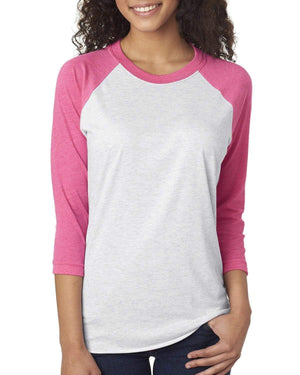 Next Level Unisex Triblend 3/4-Sleeve Raglan, Blank, Material, - Sunny and Southern,
