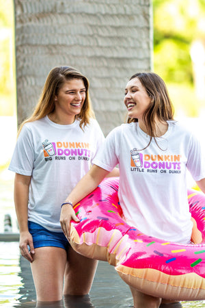 Big Little Runs on Dunkin Shirt - Next Level Unisex Short Sleeve, Ladies, Sunny and Southern, - Sunny and Southern,