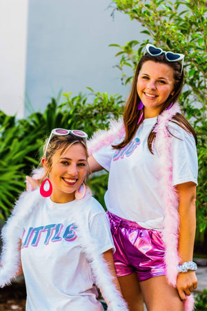 Pink and Blue Neon Sign, Trendy, Retro, Simple, Big Little Shirts and Tanks, Cute Big Little Shirts and Tanks, Trendy Big Little Shirts and Tanks